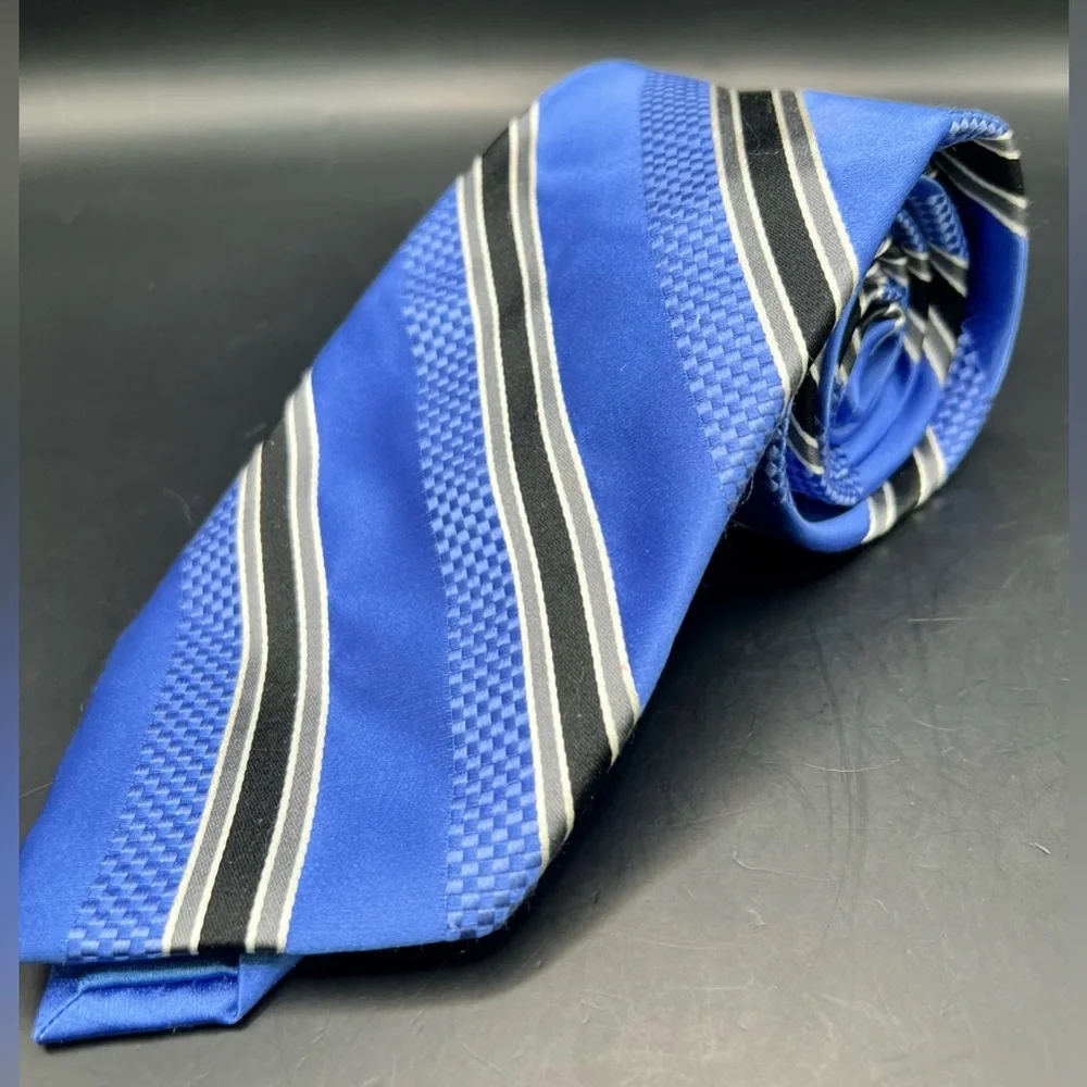 Bugatti- Mens Blue/Black/Grey/ White Tie‎